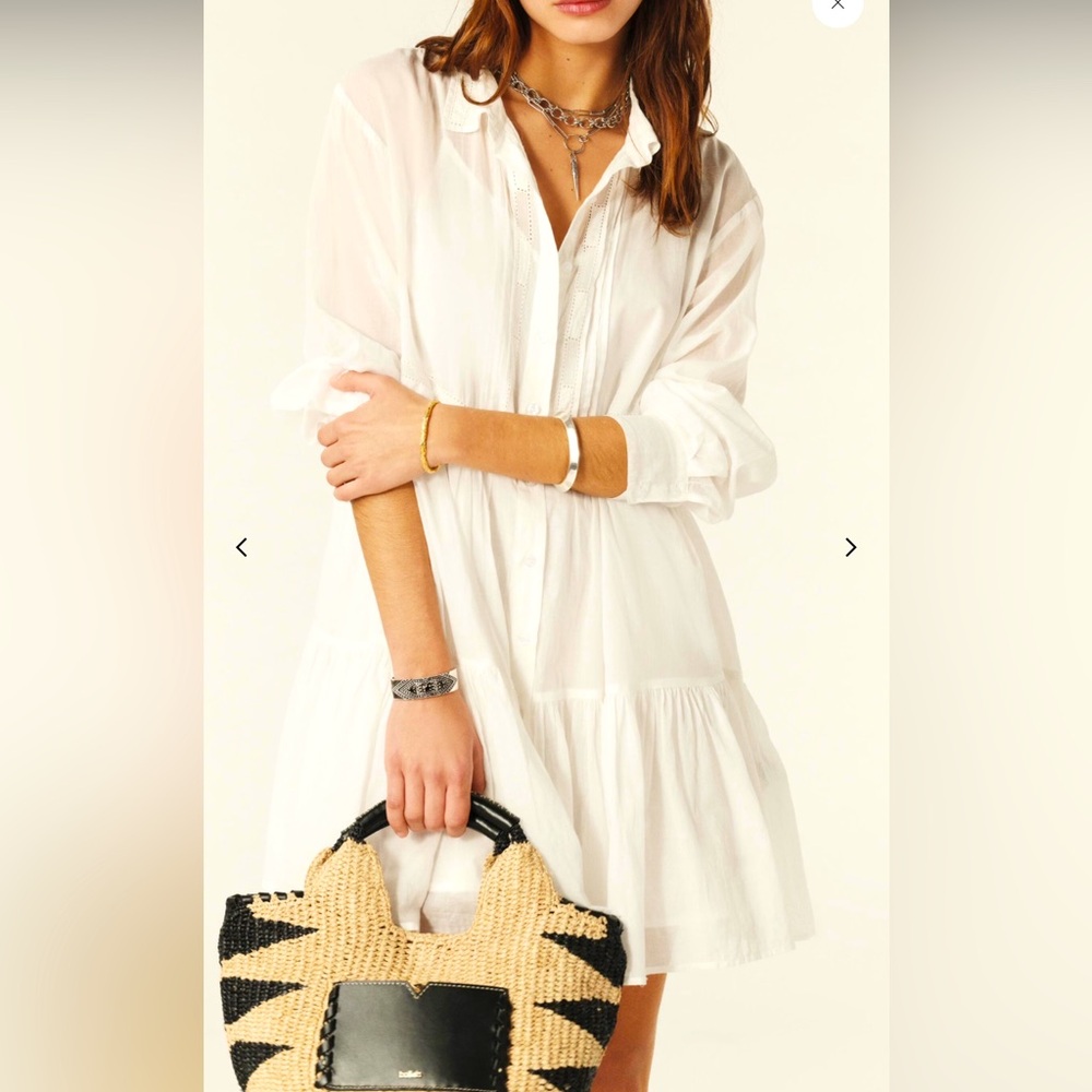 NWT BA&SH ROBE COSIMA BLANC ORGANIC COTTON MINI … 💕 Sold Out (Dead Stock) Sz2/M